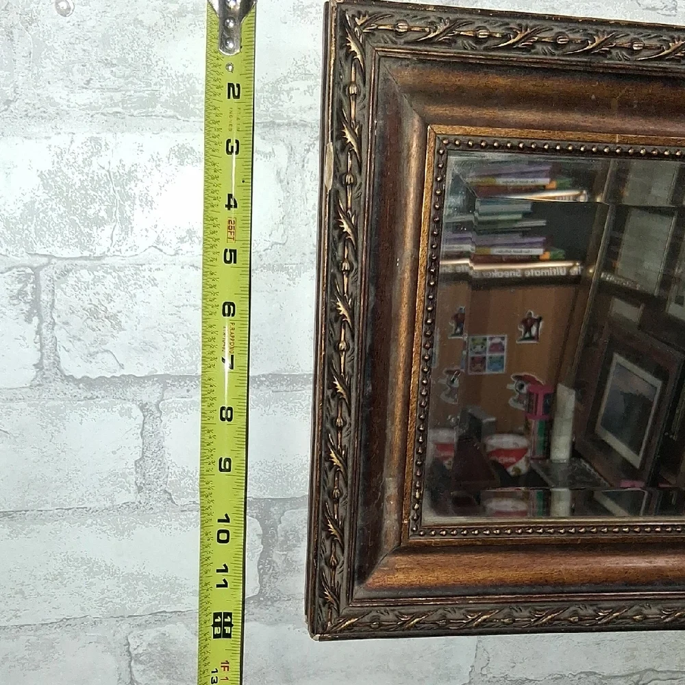 Vintage-Style Brown Wall Mirror